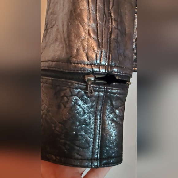 ROBERT RODRIGUEZ -size 6- metalic leather jacket 100%leather - Picture 10 of 12